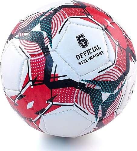 Miniatura 2 de Soccer Ball Sizes 3 4 5 for Boys Girls Adults Training Indoor Outdoor Lawn Sports in Red Blue Green Black White B1. Rojo_Blanco,B2. Azul_blanco,C2.