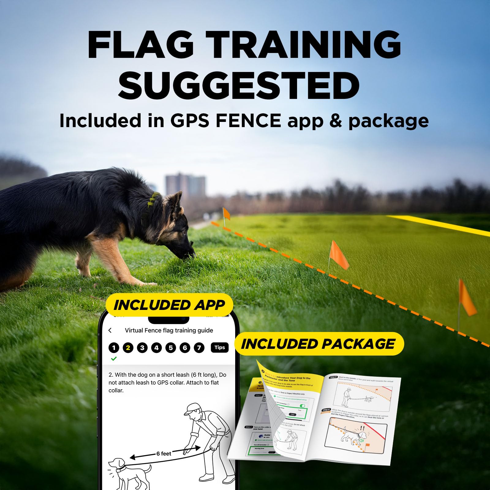 Dogtra Training Flags for GPS Fence/Smart Fence – 50-Pack Neon Orange Boundary Markers – Flexible, Weather-Resistant Yard Flags for Wireless Fence Training, Pet Containment, Safe Outdoor Setup - image 2