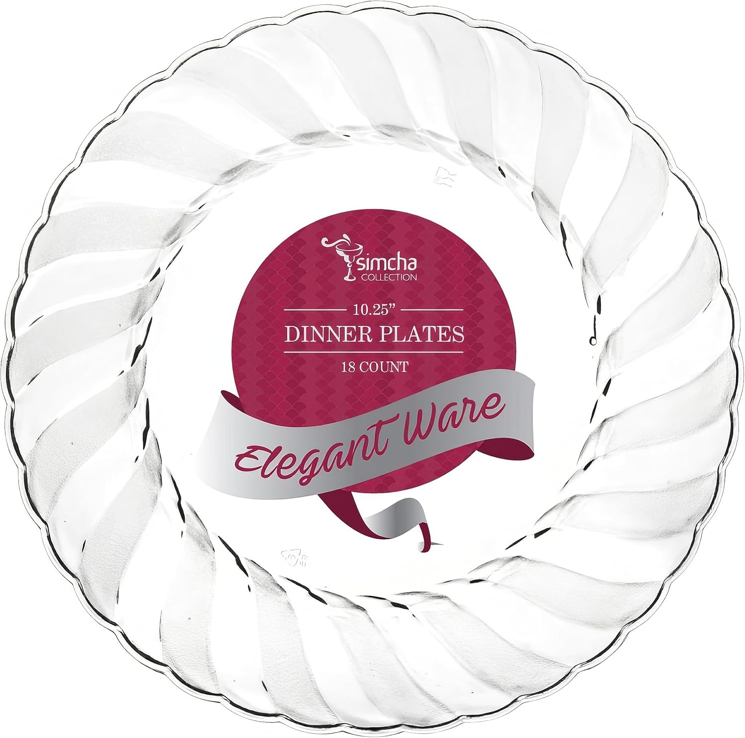 Blue Sky Elegant Ware Collection - Clear 10" Plastic Lunch Plates (18 Count) | Disposable, Durable & Stylish for Parties and Events - Image 2