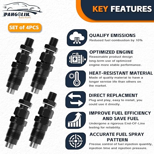 Miniatura 7 de PANGOLIN 131406360 Fuel Injector 4PCS for New Holland C175 L160 L170 L175 L565 LS160 LS170 LX665 Aftermarket Parts