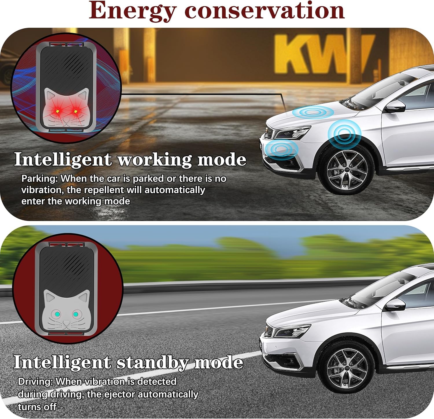Répulsif anti-martres pour voiture - Protection contre les martres avec ultrasons. Répulsif anti-martres pour voiture fonctionnant sur piles. Protection contre les martres immédiate et durable dans le