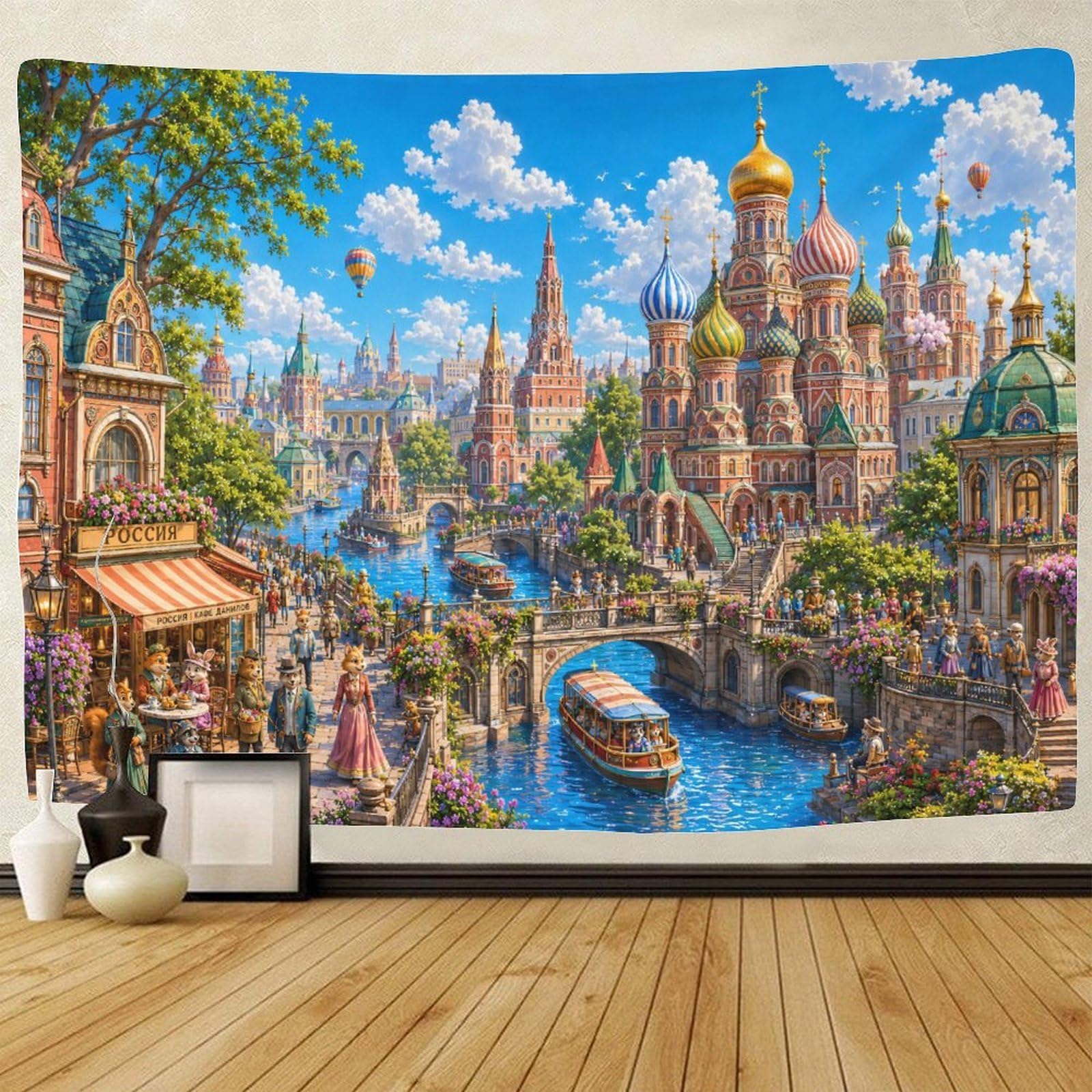 ASDFGHJKLZA Saint Basil's Cathedra Wall Art Decor 3D Print Tapestry Wall Hanging Decor Tapestries Home Decoration Curtain Bedroom Dorm 180cmx230cm