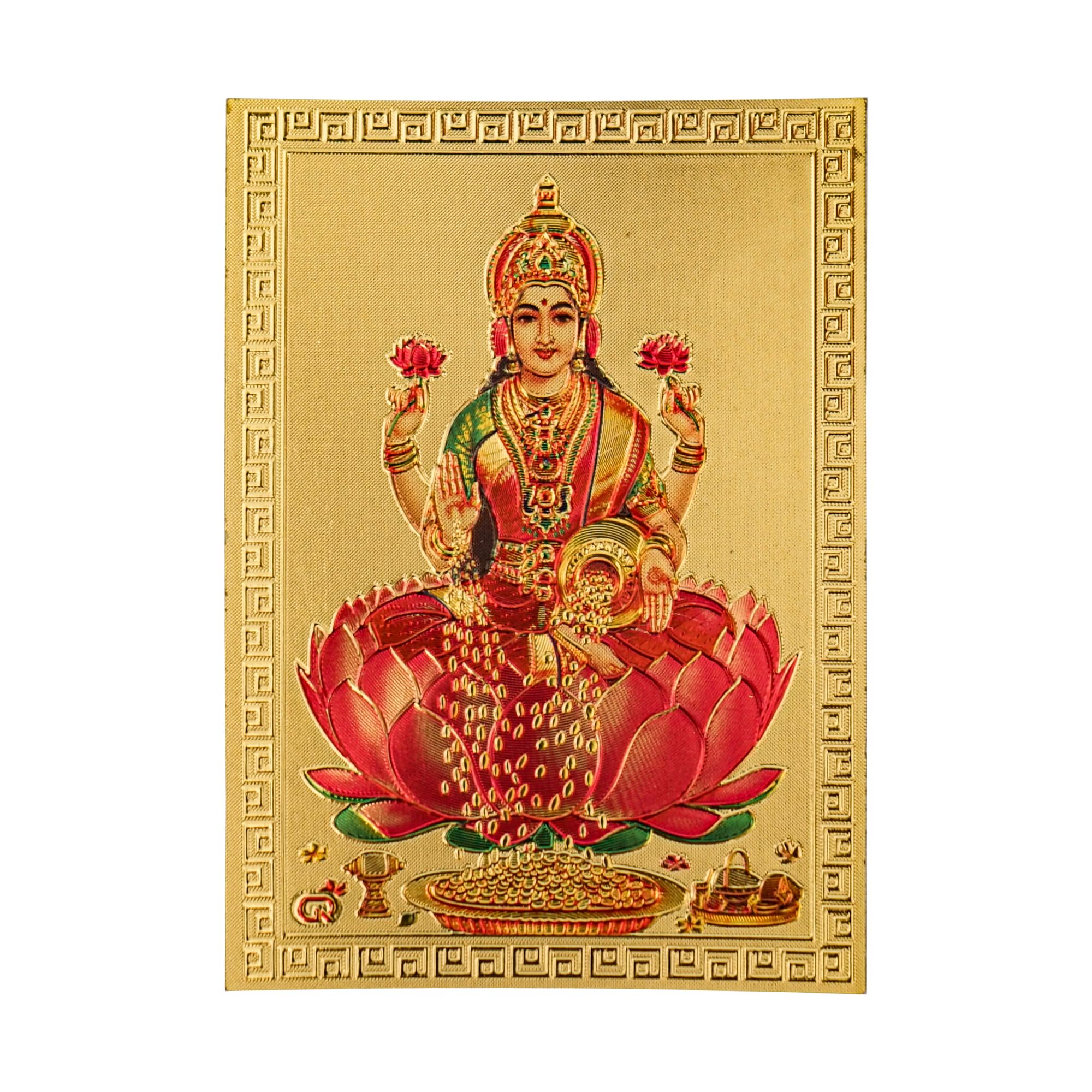 Hawai Small Pocket Size Gold Plated Goddess Laxmi/Lakshmi Self Adhesive Poster Sticker,3.5x2.5inch SFDI563-image-22