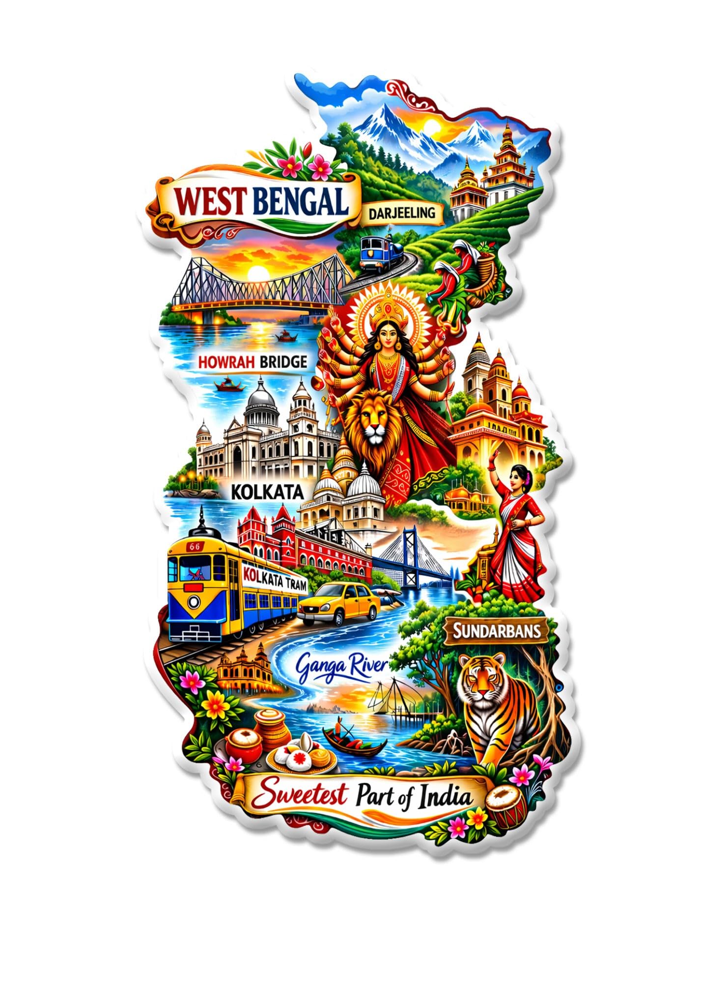 Kerala Fridge Magnet - God's Own Country Design -12