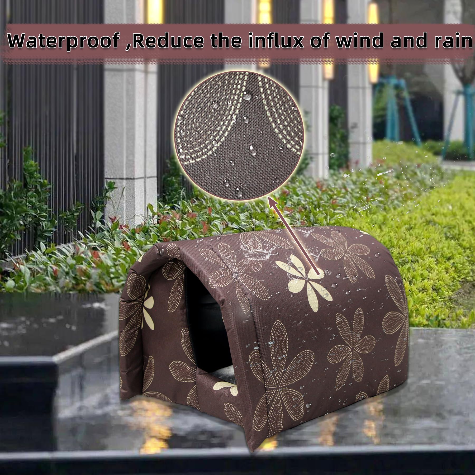 Cuccia Per Gatti Esterni Whiwhi Impermeabile - 42x31x28cm, Calda, Lavabile - Foto 9