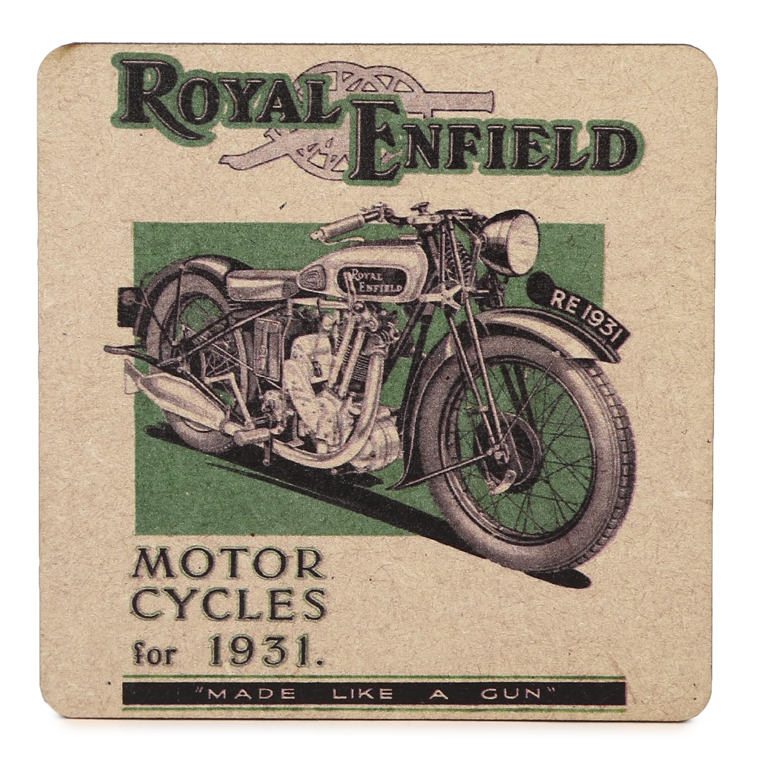 ROYAL ENFIELD 120 Years Coaster -1 MDF Wood (Set of 4) Multi-image-44