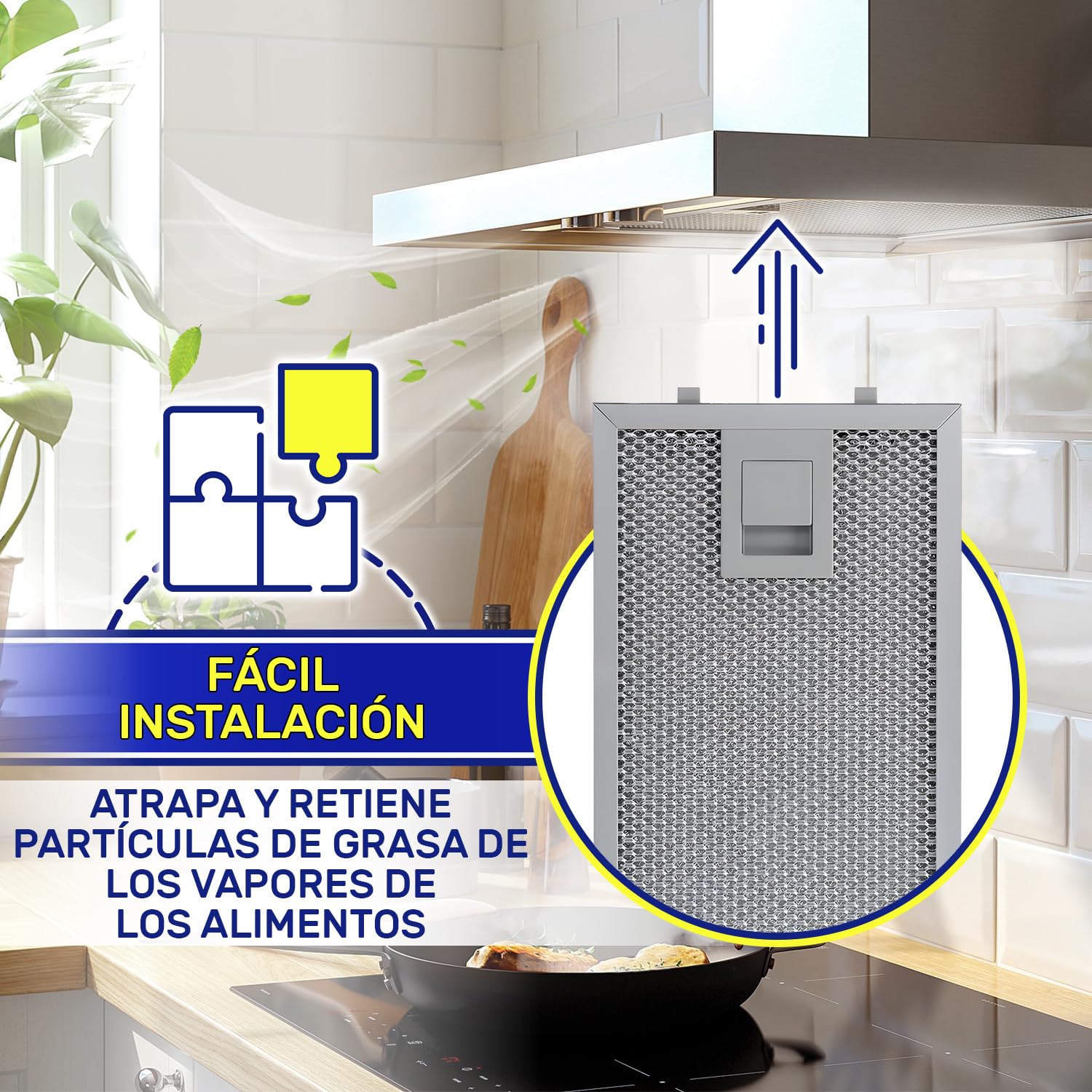 Aluminio Filtro Rejilla de Grasa para Campana Extractora 250 x 110 x 8 mm con Código Original 11022470 11018426 para Bosch para Balay para Siemens para Neff - Garantía de 10 Años - MONTERAL