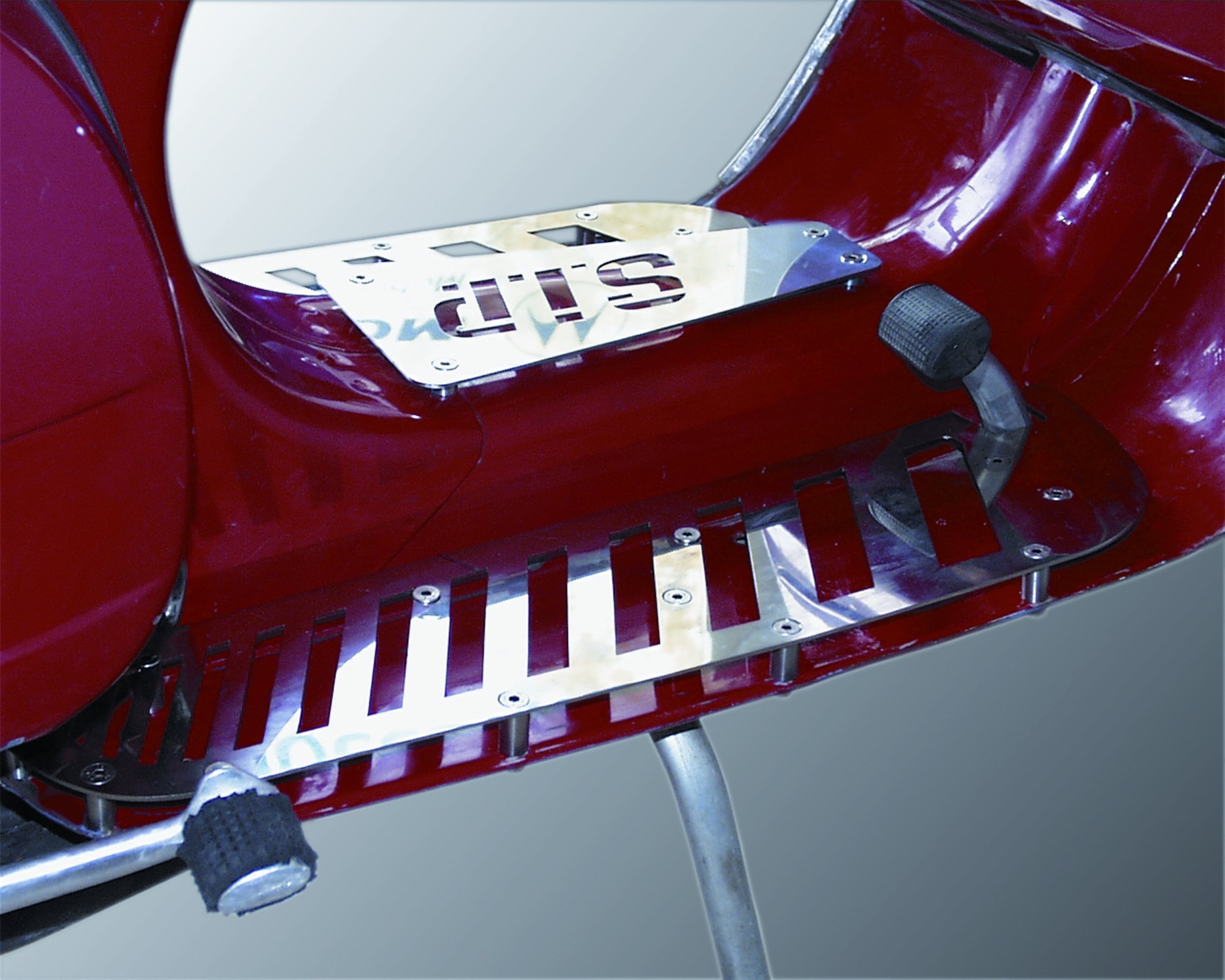 Placa De Pierna Para Vespa PX, T5, Lusso, Modelo Ranurado Plata RMS, Repuesto Scooter Clásico, Nuevo