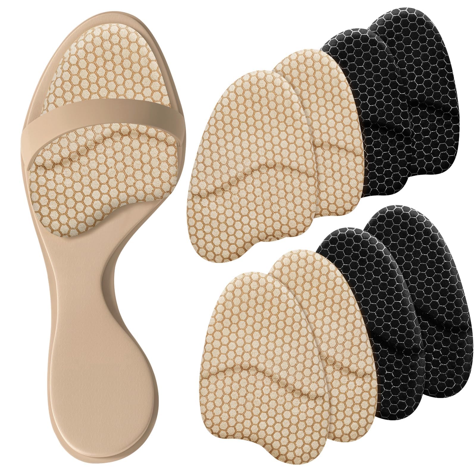 ZAIWOO Mittelfußpolster für Damen, Ballenfußkissen für Damen, Ferseneinlagen für Damen, Fersenpolster für Schuhe, (4 Paar Fußpolster) High Heel Comfort Pads, Anti-Rutsch, Full-Wrap-Design