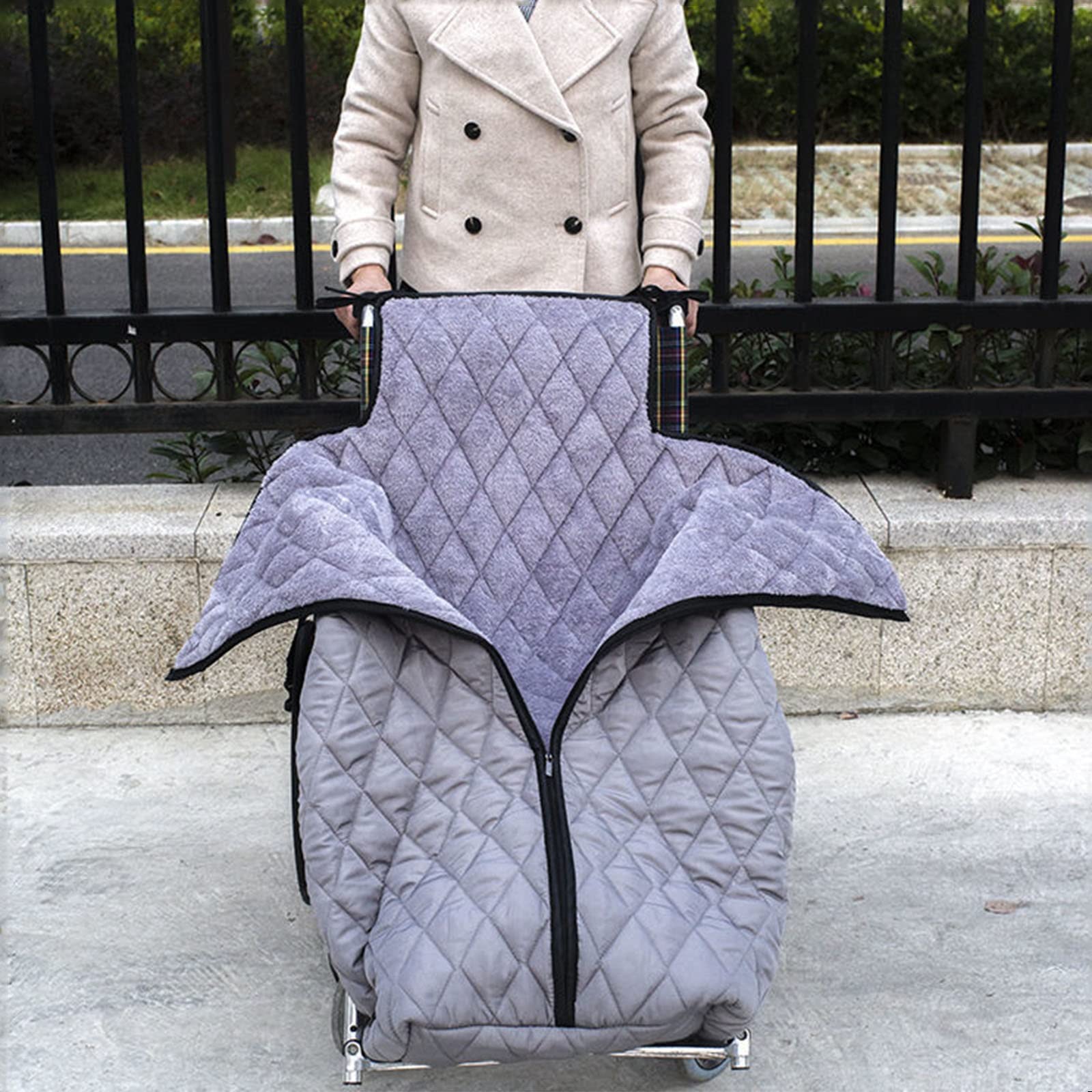 SKORDO Wheelchair Warmer Cover Blanket, Anti-freeze leg blanket Windproof Fleece Lined Cozy Leg Cover with Zipper for Leg Lower Body Warm