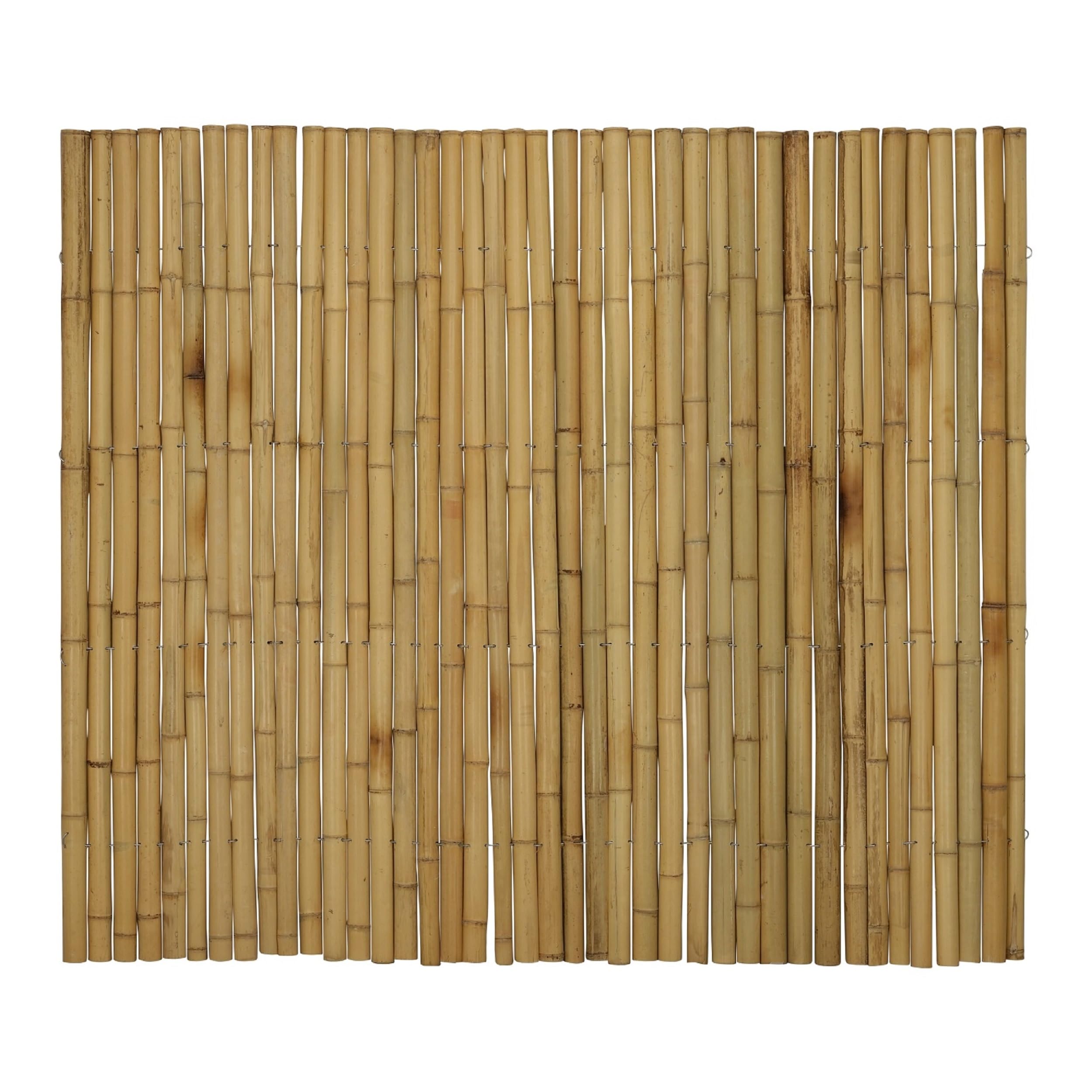 DE-COmmerce Brise-vue en bambou BARU, clôture en demi-coquilles, clôture de jardin, pare-vent, clôture, tapis en bambou NATURE (HxL) 150 cm x 180 cm