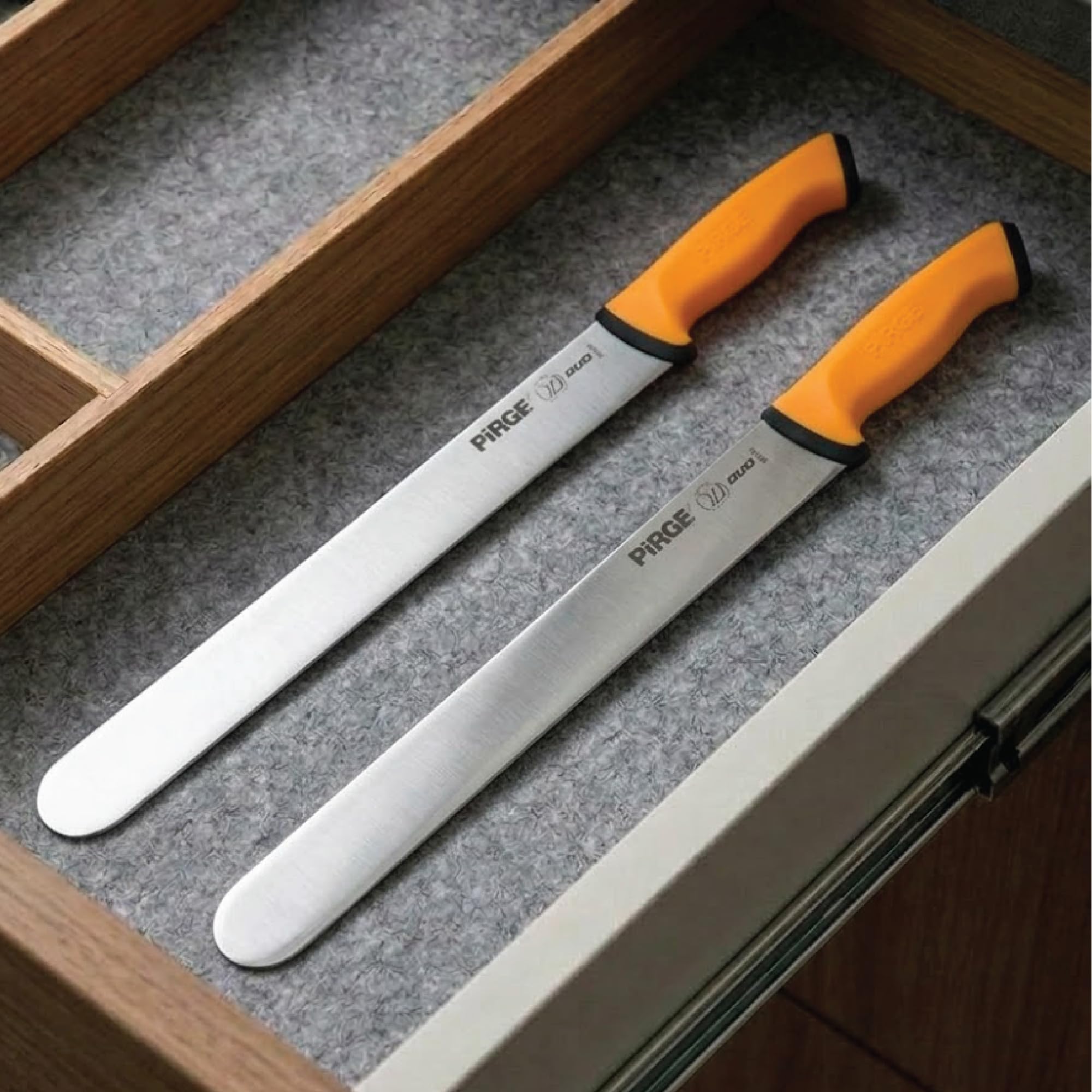Pirge Duo Doner nóż 45 cm, żółty, nóż do krojenia, długi, ostry nóż doner, nóż do cięcia, nóż do mięsa