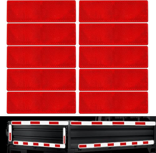 10 calcomanías reflectantes para automóvil, reemplazos de señales de advertencia de tráfico, reflectores rectangulares adhesivos, accesorios