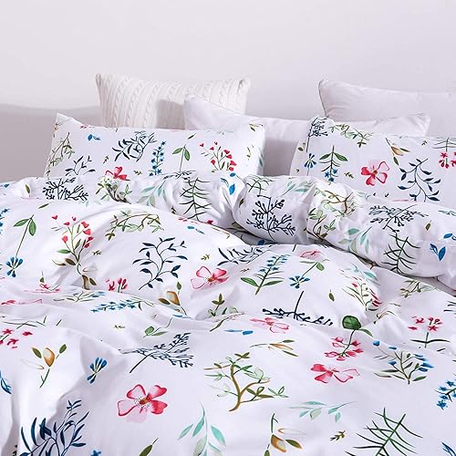 Miniatura 10 de Juego de funda de edredón bohemio, tamaño individual, colorido, floral, bohemio, a rayas, juego de ropa de cama de microfibra suave, funda de