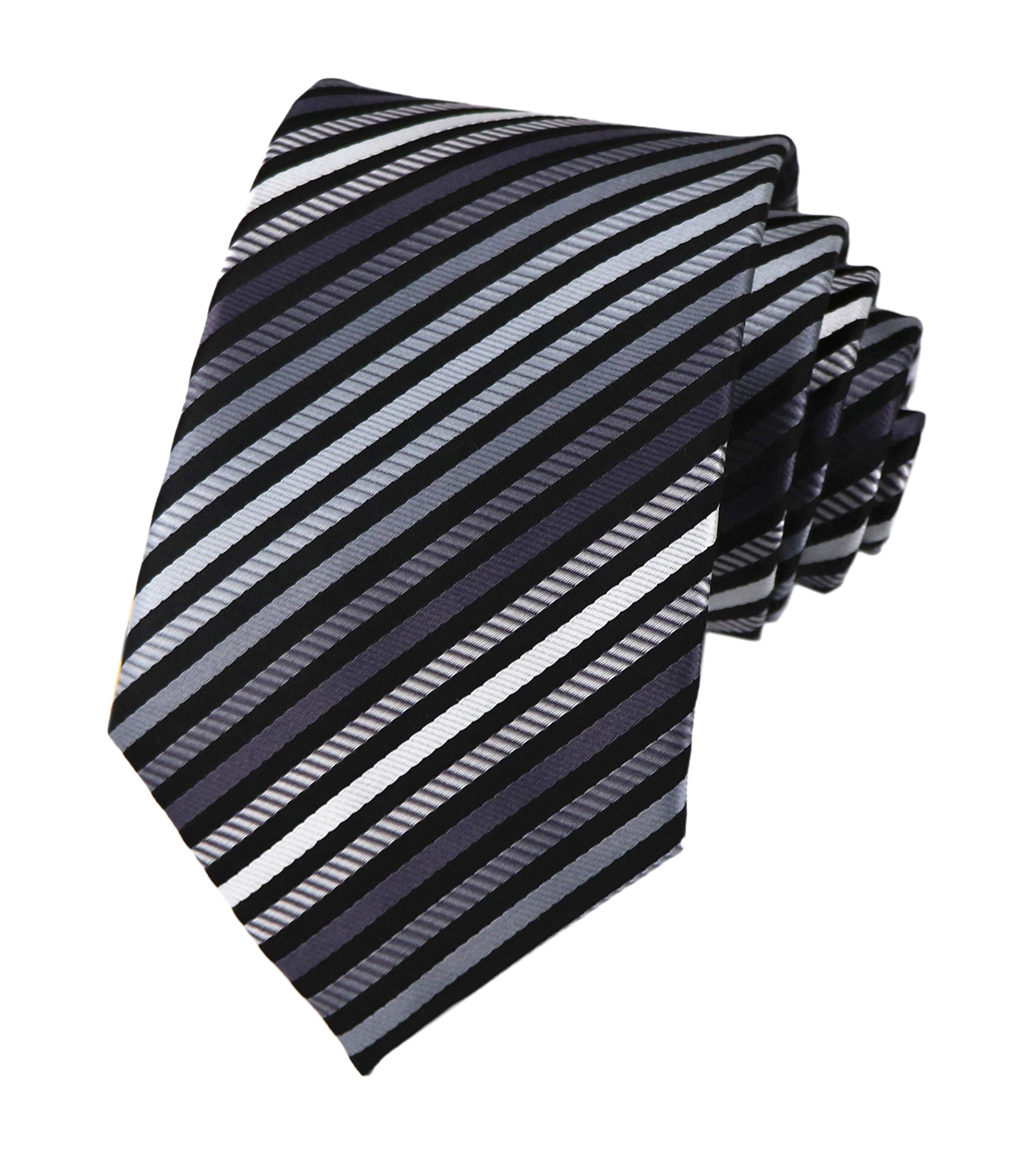 Secdtie Men's Classic Stripe Jacquard Woven Silk Tie Formal Party Suit Necktie