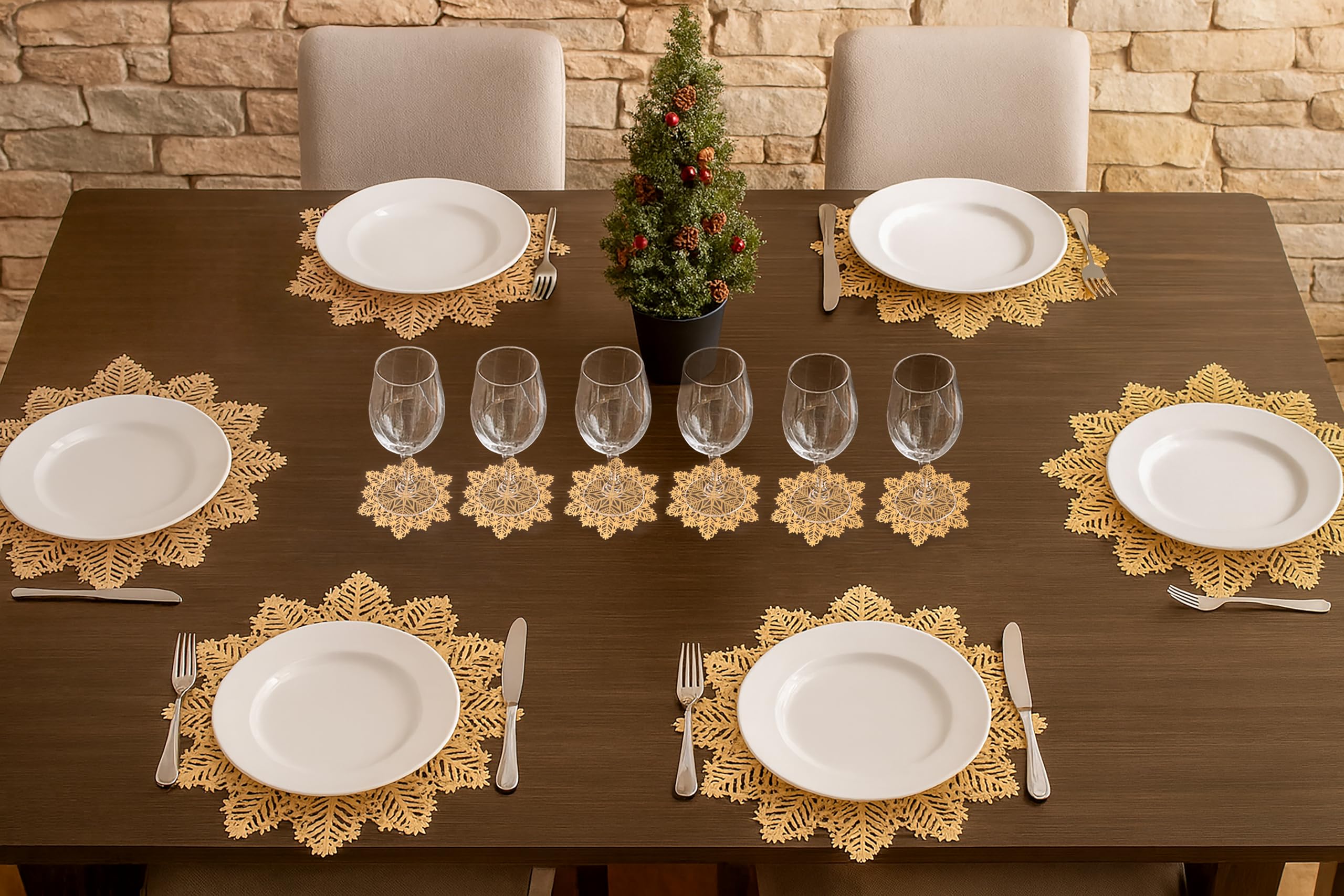 Marco Paul Décorations De Noël U2013 Lot De 6 Dessous De Verre Et Sets De 667227