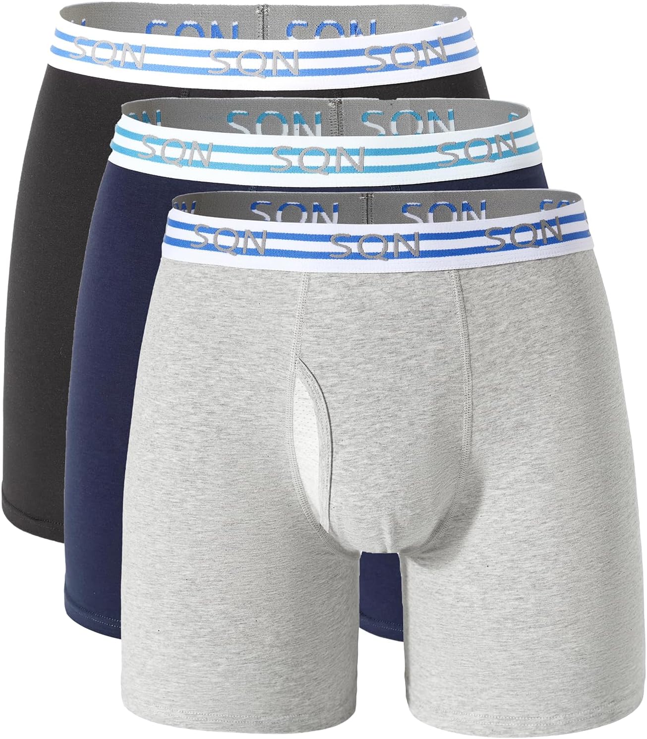 Mens Cotton Boxer Briefs - Anti Chafing Underwear Men, Boxer Briefs for Men Pack, Premium Comfort Support Multi-Pack