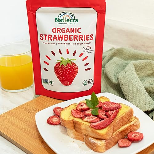 Miniatura 4 de Natierra Fresas liofilizadas orgánicas 08 onzas paquete de 2 color rojo