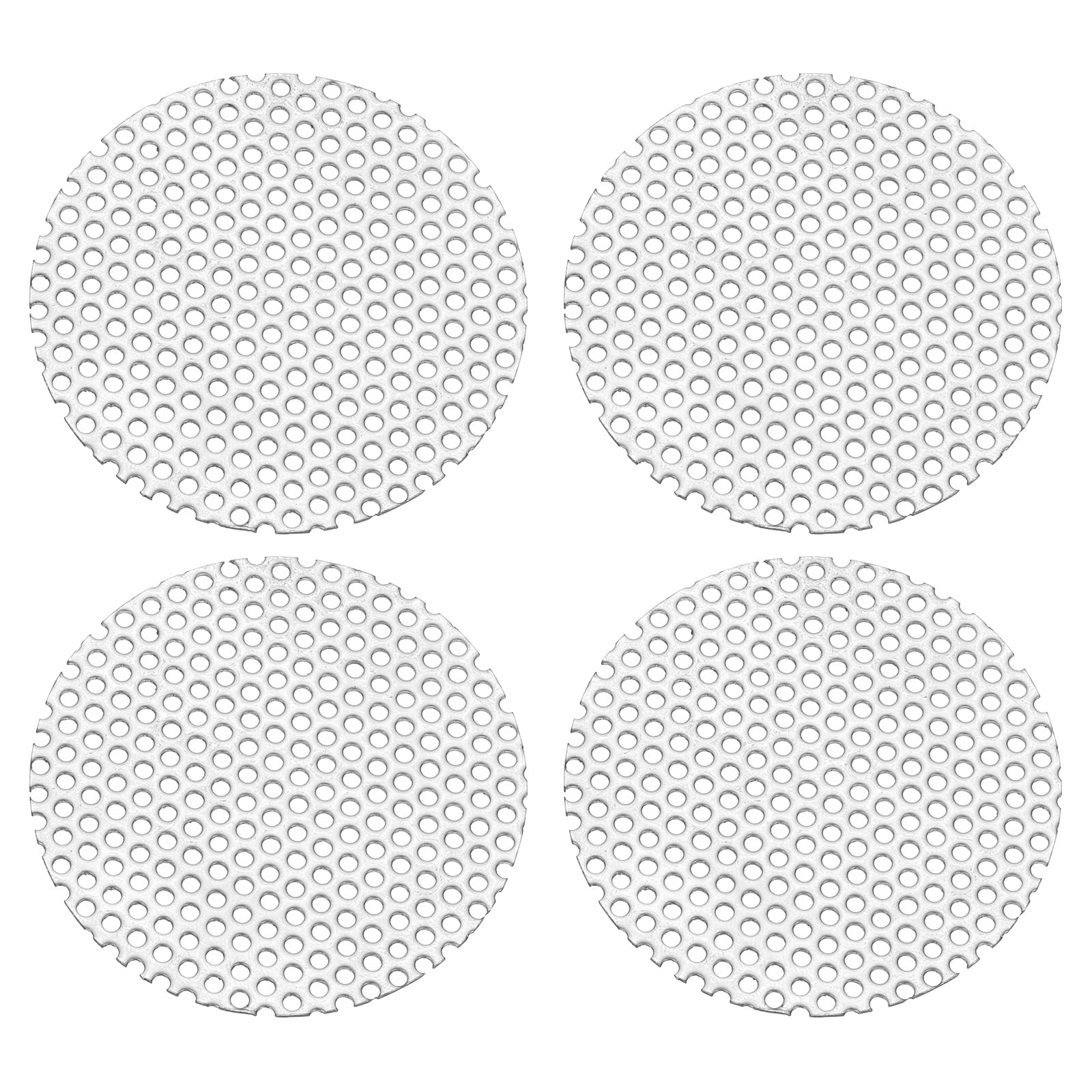 PATIKIL 2" Diametro 304 Lamiera Forata in Acciaio Inossidabile, 4 Pz 0.06" Foro 19GA Rete metallico Espansa Fette rotondo Piastra Schermo Decorativo per Griglie, Tono Argento