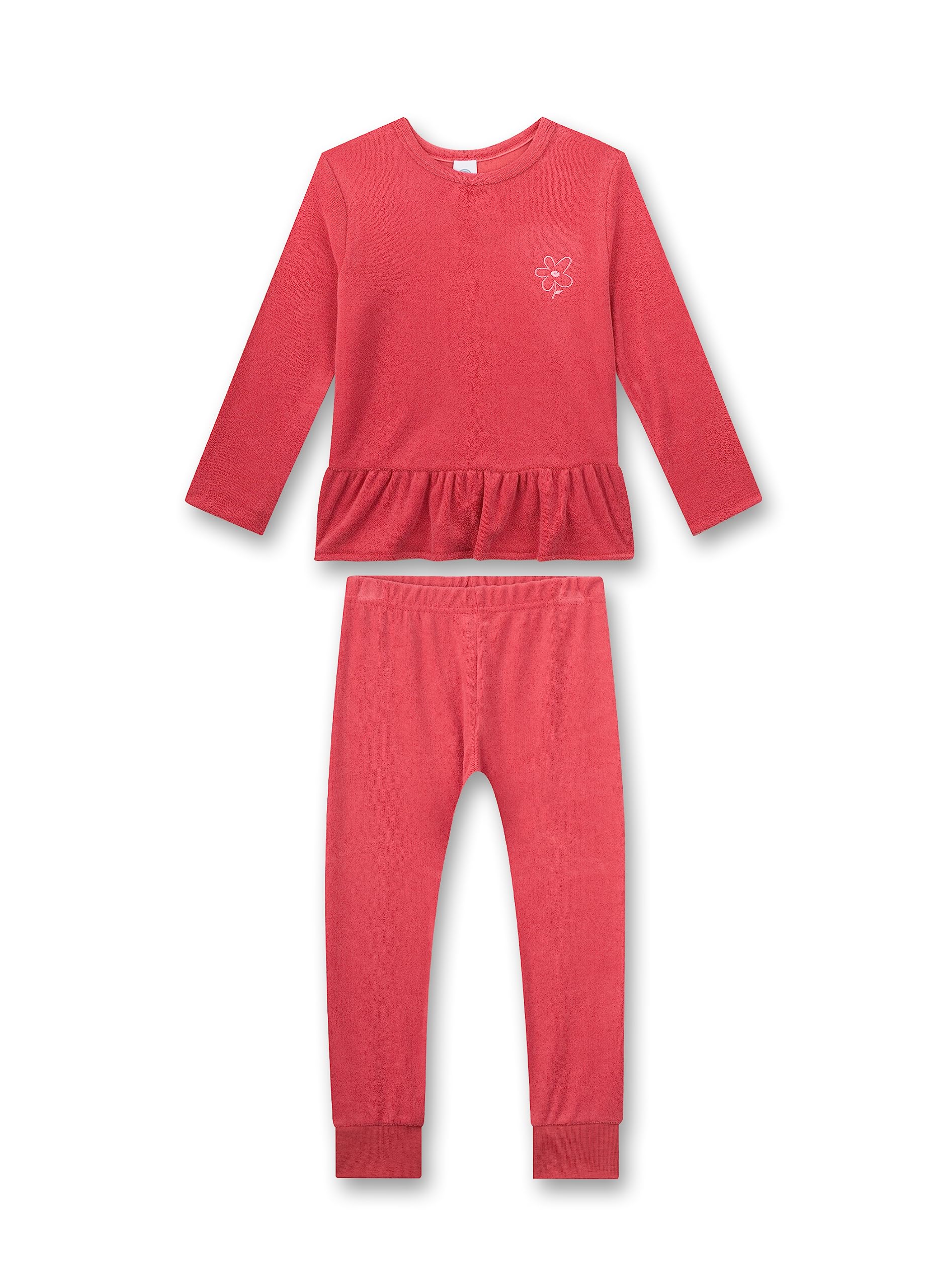 Sanetta Mädchen-Schlafanzug Rosa aus Frottee | Bequemer Schlafanzug für Mädchen lang. | Pyjamaset Größe