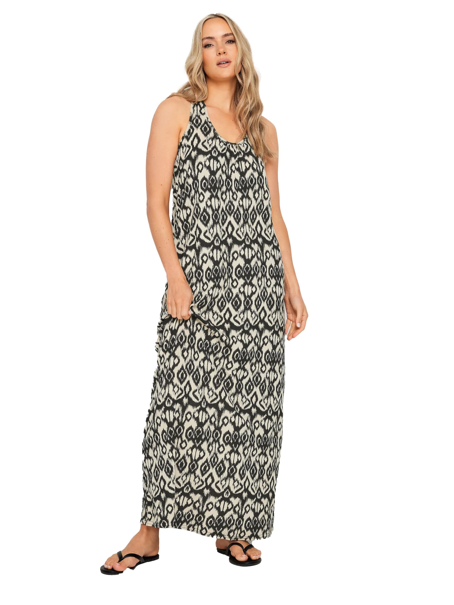 Long Tall Sally Women's Black Tall Racer Back Maxi Dress In Size 14