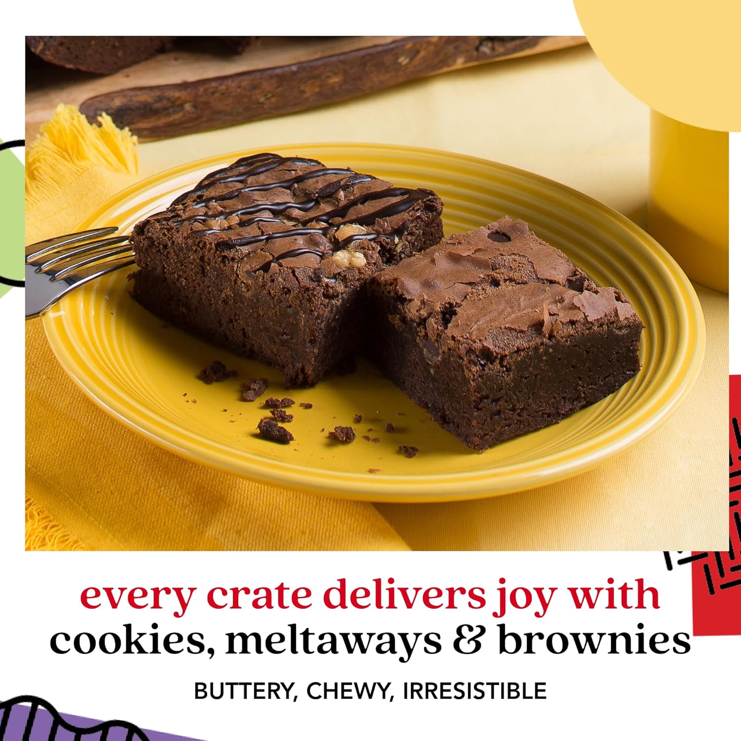 David’s Cookies Happy Birthday Cookies Gift Basket - Deliciously Flavored Assorted Cookies in a Lovely Gift Crate - Gourmet Chocolate Chip Cookies, Butter Pecan Meltaways, Choco Chip Brownies