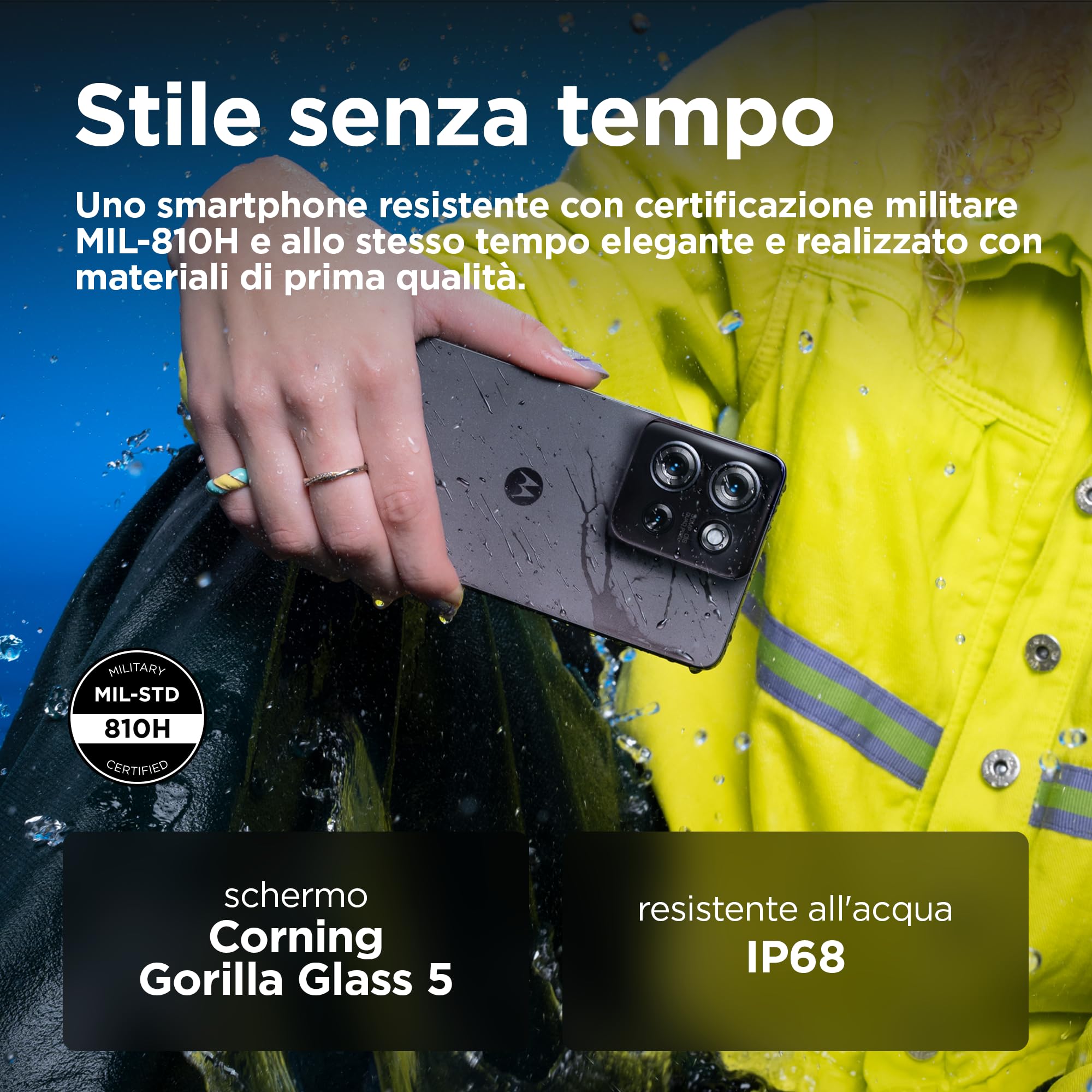 moto g75 5G (8/256GB, display 6.78" FHD+ 120Hz, 50MP+8MP+Sensore antisfarfallio, Qualcomm Snapdragon 6 Gen 3, selfie 16MP, 5000mAh, ricarica rapida 30W, Android 14), Charcoal Grey