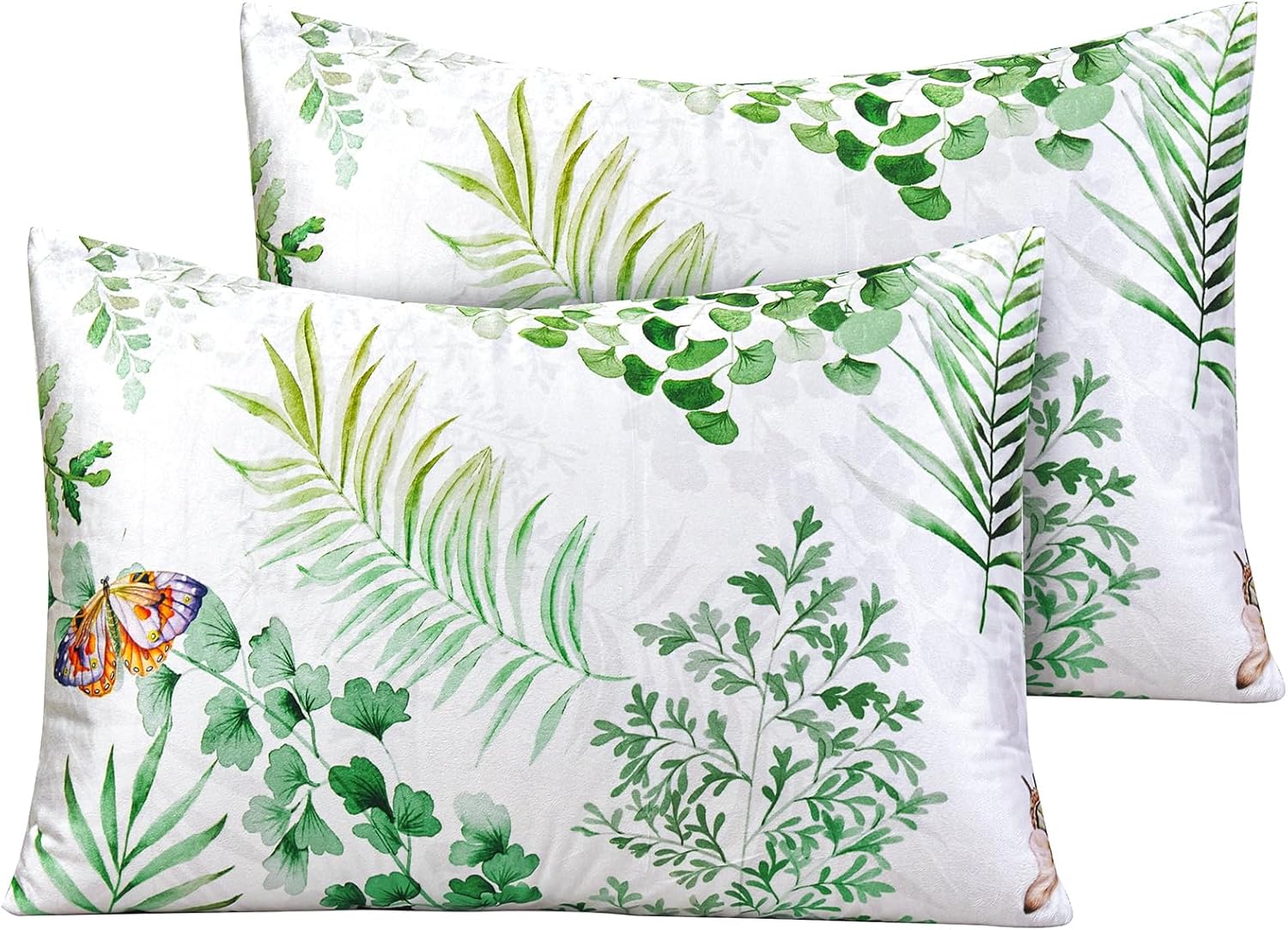 HCORA Velvet Pillow Cases Queen Size Set of 2, Luxury Cozy