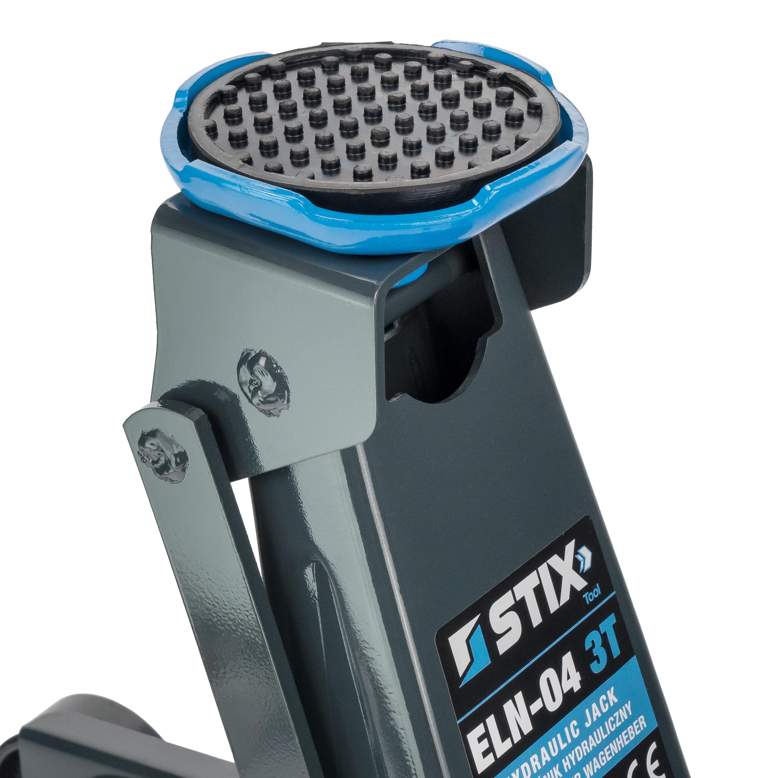 STIX Cric hydraulique 3T ELN-04 Hauteur de Levage 140 à 460 mm Construction en Acier Double Levier de 94 cm Revêtement en Caoutchouc pour Voiture SUV