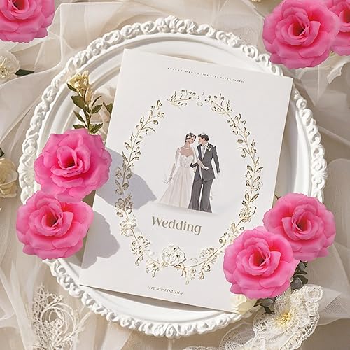 Miniatura 3 de Flores artificiales de rosas, 50 unidades de rosas blancas a granel con tallo, cabeza de flor falsa de rosa de seda de 3 pulgadas para bodas,