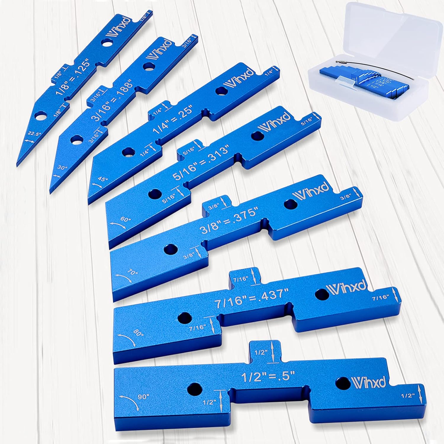 Precision Router Table Set Up Bars, 7pcs Aluminum Height Gauge Set with