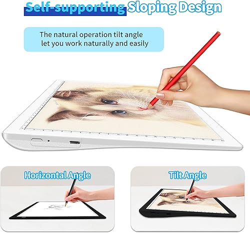 Miniatura 2 de Mlife Caja de luz recargable A4 para trazar, almohadilla de luz LED para desmalezar vinilo, caja de luz perfecta para pintura de diamantes,