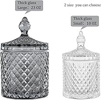 Vista 3 de rejomiik - Paquete de 2 tarros de vidrio para bastoncillos con tapa, frascos de apothicaria con tapa para dispensadores de envases de baño