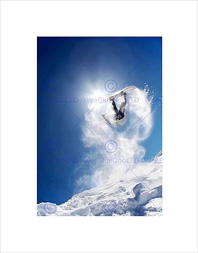 Photo Sport Action Snowboard Jump AIR Snow Black Art Print