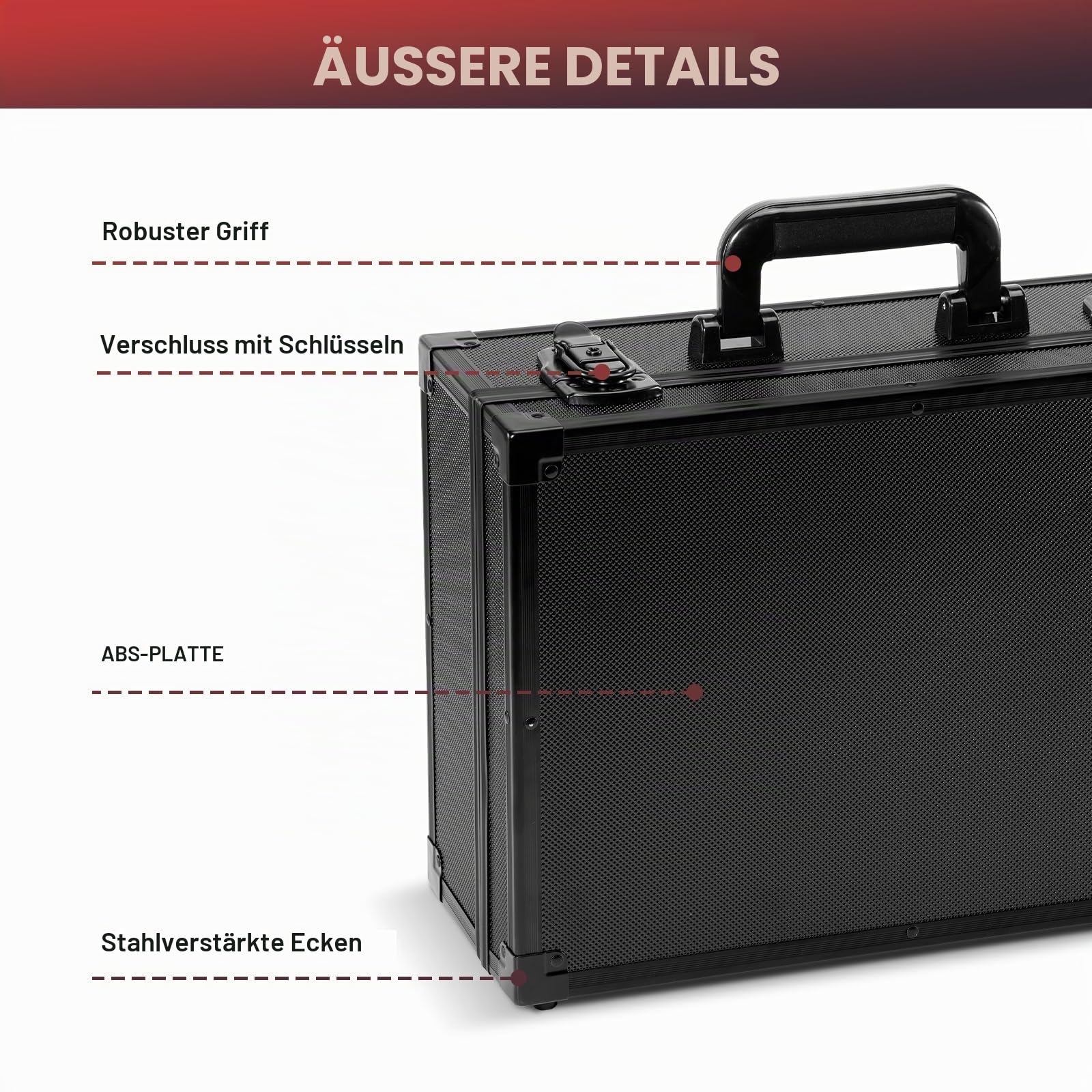 ProCase Stoßfest Toploader Sammelkarten Aufbewahrungsbox, Aluminiumstruktur-Schließfach mit Verstellbaren Teiler für 600+ Toploader, Magnetkartenhalter, MTG, TCG, Yugioh, Sportkarten -Schwarz