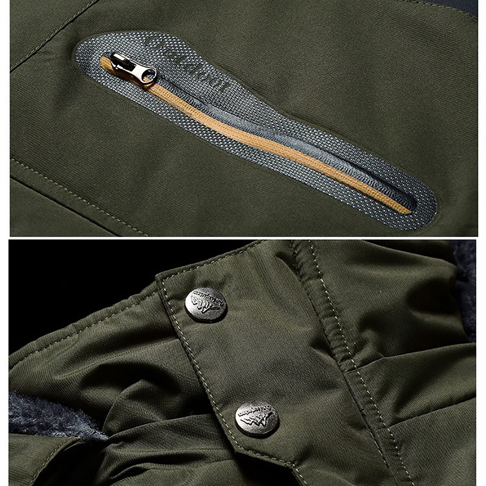CLSQLXYJZC Chaqueta a prueba de viento para exteriores, forro polar impermeable de invierno, chaqueta de montaña ligera para senderismo, para chaquetas de pesca de caza con capucha extraíble informal