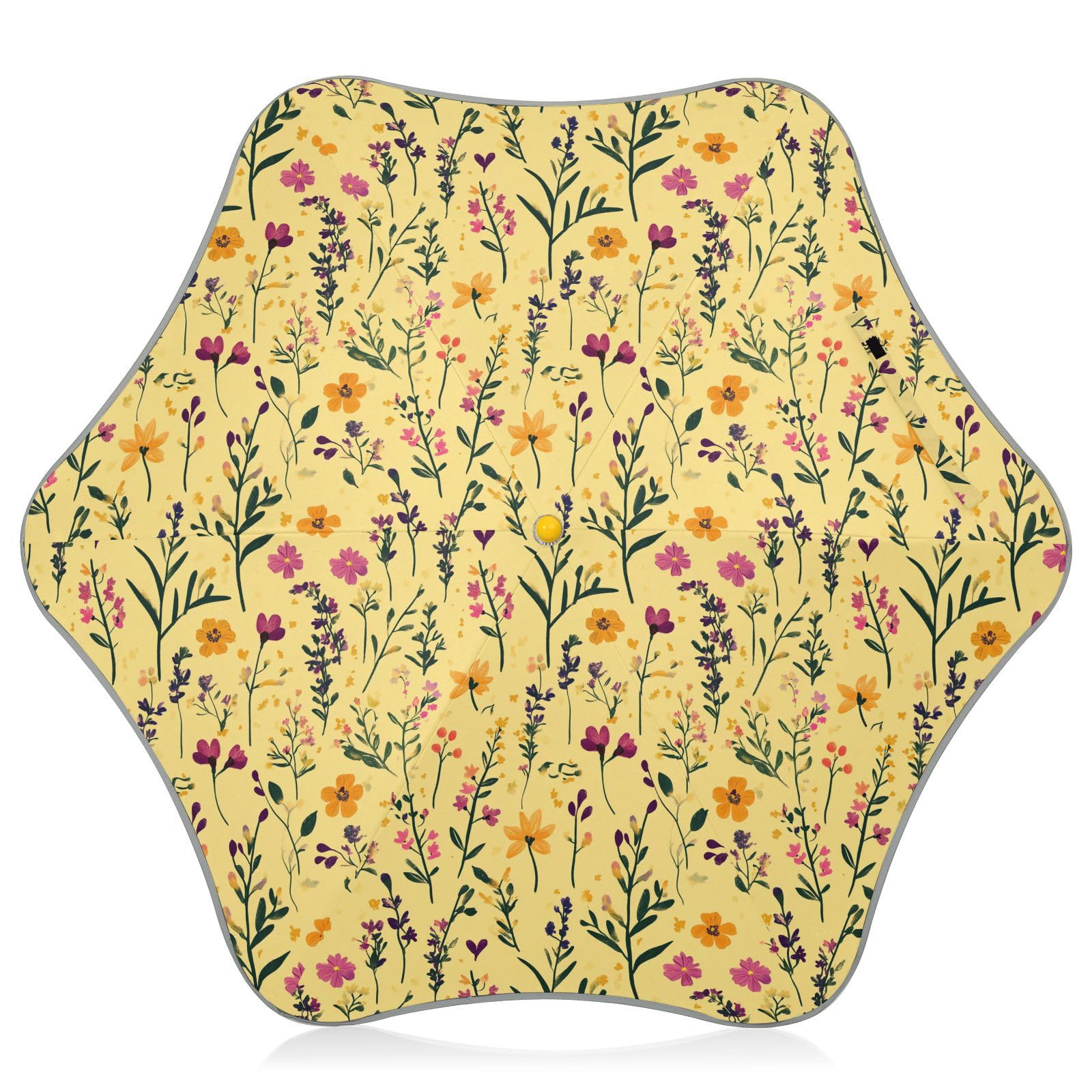 Parapluie de pluie jaune pour enfants avec bande réfléchissante, parapluie de voyage coupe-vent avec poignée à crochet facile à prendre en main pour tout-petits filles et garçons