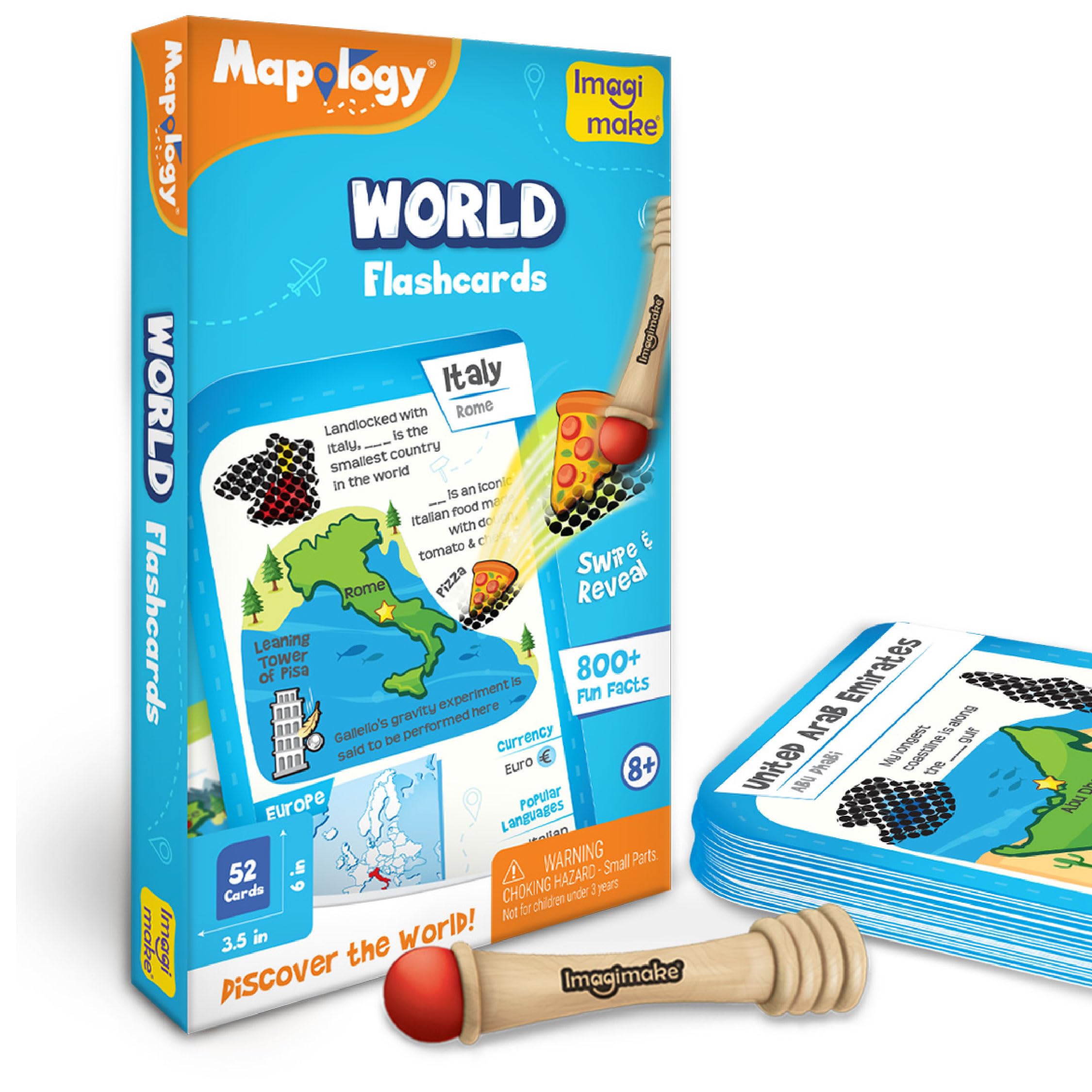 Imagimake Mapology World Flash Cards for Kids 8+ Years | Learn Fun Facts of World, Educational Geography Game, Educational Gift for Boys and Girls 8 to 12 yrs-image-3
