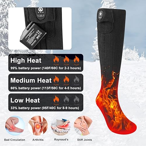 Miniatura 2 de SAVIOR HEAT Calcetines térmicos para hombres y mujeres 2023 actualizados  APP control remoto eléctrico calcetines térmicos eléctricos, batería de
