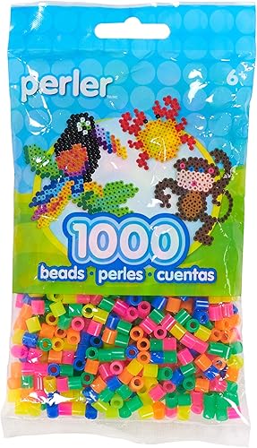 Perler Beads 80-15186 Mezcla de neón 1000 cuentas, tamaño pequeño