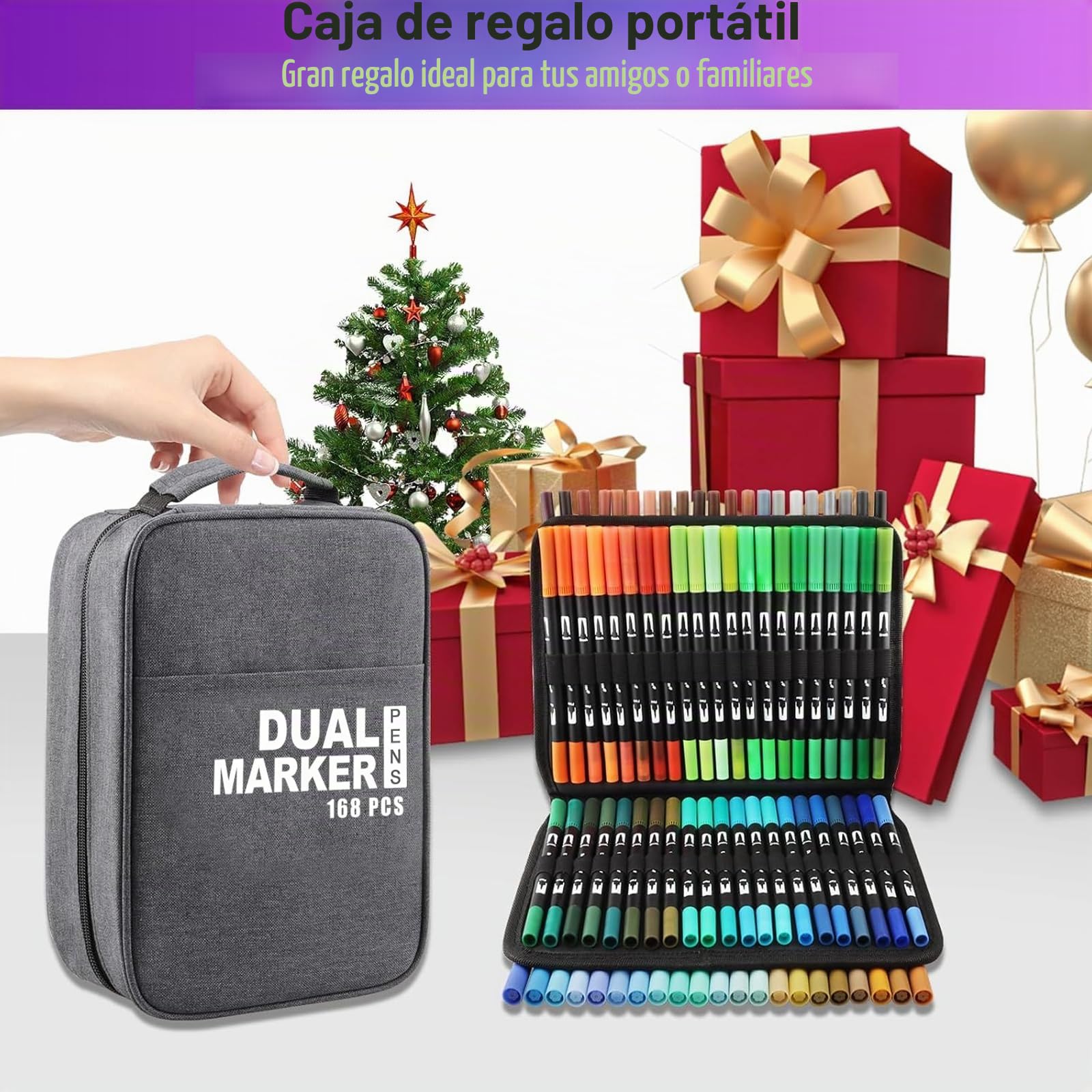 Rotuladores Lettering, 168 Rotuladores Pincel Rotuladore Doble Punta, Doble Punta Brush Pen Para Acuarelas Dibujos y Caligrafía