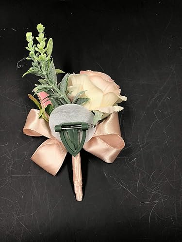 Miniatura 3 de Abbie Home Broche de ramillete de muñeca con diamantes de imitación para decoración de lazo de traje, decoración de lazo para fiesta, boda (rosa