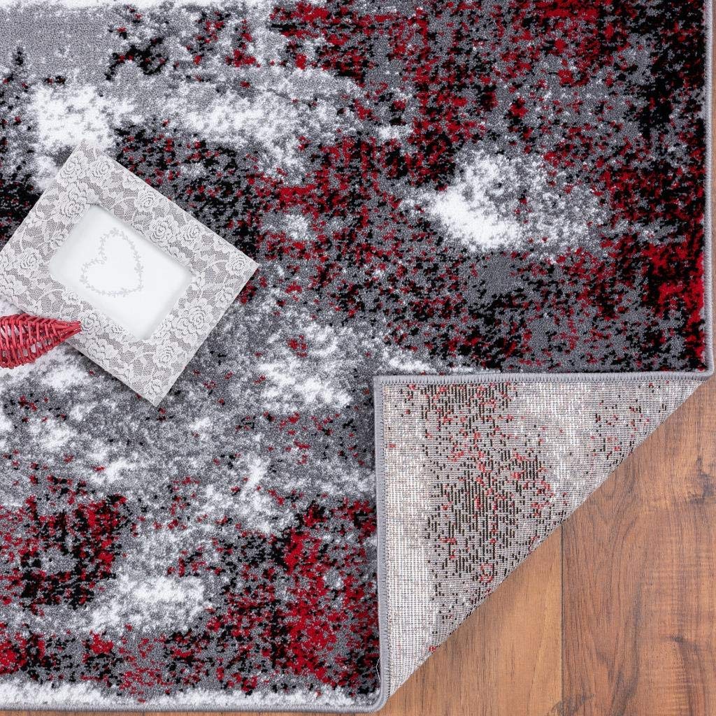 LUXE WEAVERS Modern Abstract Art Red 2x3 Area Rug