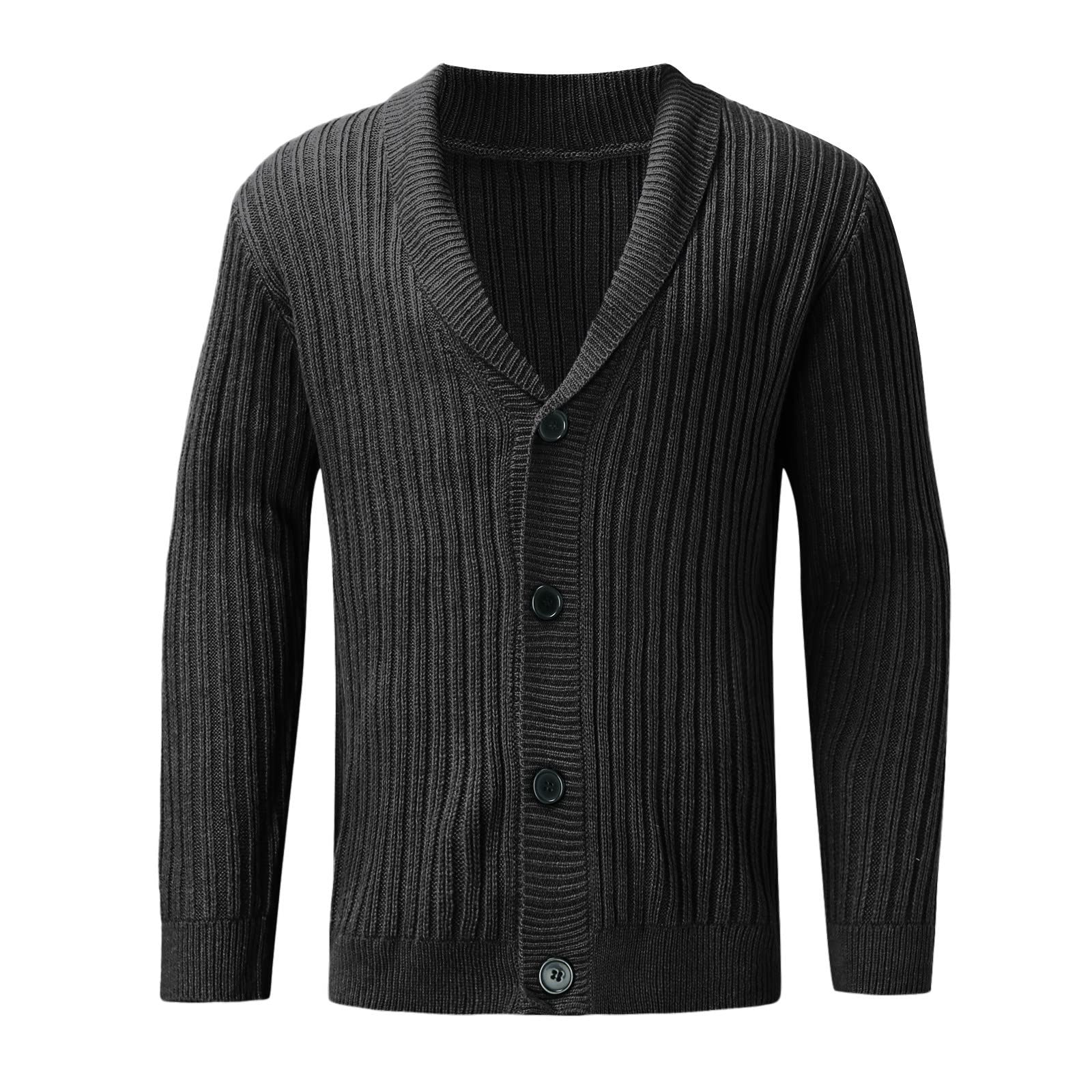 Cardigan da uomo in maglia a maglia grossa con scollo a V con bottoni a maglia con bottoni a maglia slim fit cardigan maglione morbido cardigan per uomo maglione a maglia a cavo