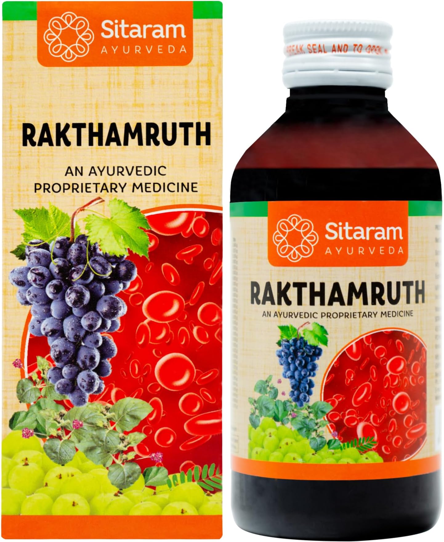 Sitaram Ayurveda Rakthamruth | Herbal Ayurvedic Liquid Supplement for General Wellness and Digestive Support |200 ml