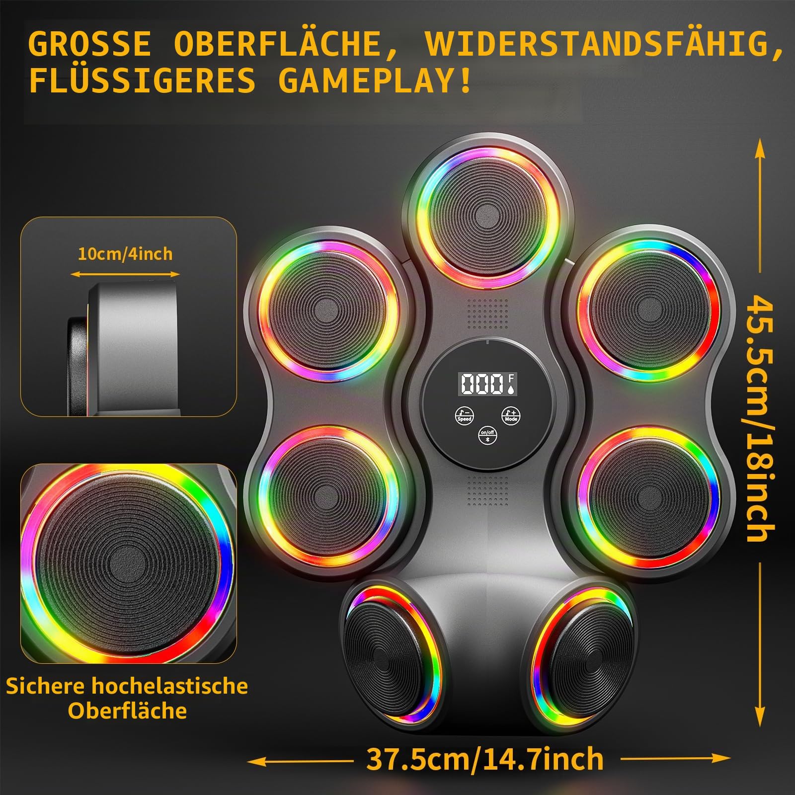 Musik-Boxmaschine, Fitnessgerät mit Boxhandschuhen, intelligenter Bluetooth-Boxtrainer, Box-Wandhalterung für Erwachsene und Kinder, elektronisches Boxziel, Fitness für Zuhause, Büro, Fitnessstudio