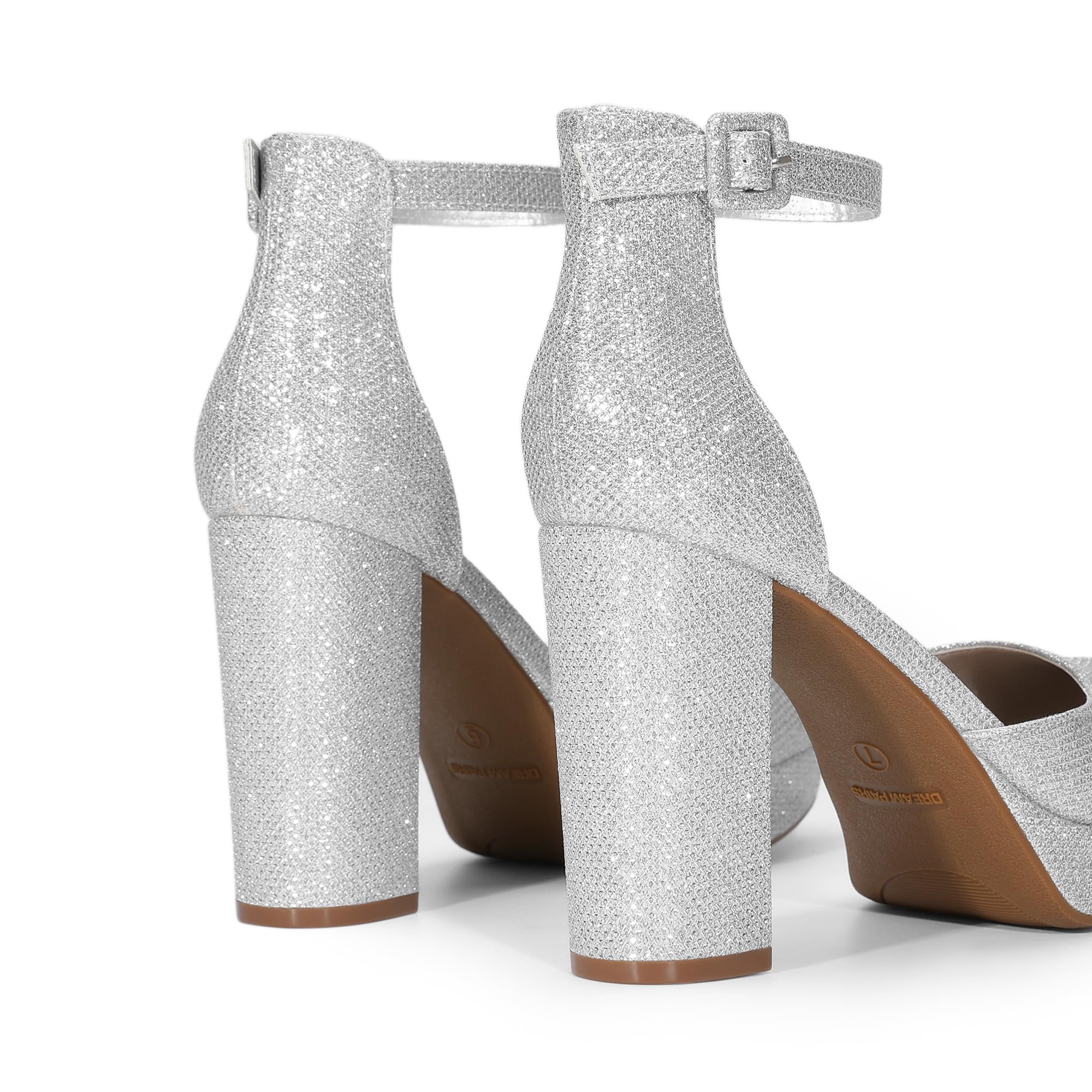 DREAM PAIRS Scarpe Donna Eleganti con Tacco Alto, Plateau e Punta Chiusa, Cinturino alla Caviglia, Scarpe da Sposa e Festa