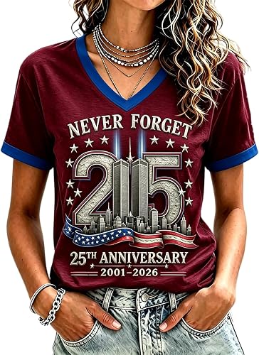911 25th Anniversary Tshirt Never Forget 9/11 25th Anniversa