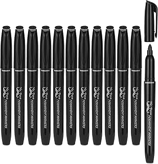Mr. Pen- Permanent Markers, 12 Pack, Black, Fine Tip, Black Markers, Marker Set, Fine Tip Markers, Black Permanent Marker...