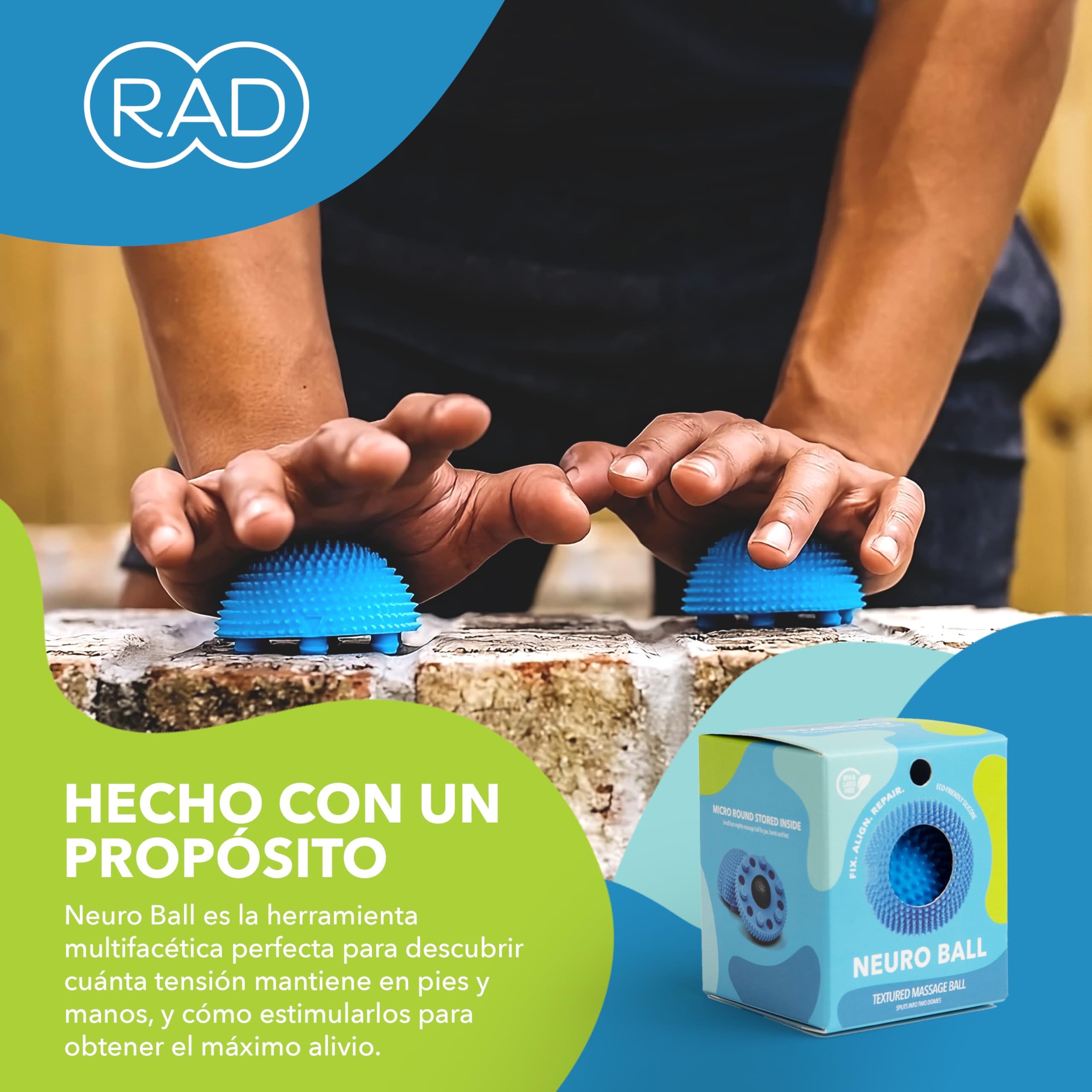 Neuro Ball, herramienta de liberación miofascial de pies, bola de masaje texturizada para pies, automasaje, movilidad y recuperación